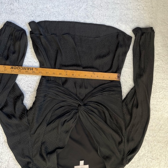 Chelsea Black Polyester Twist Front Long Sleeve V Neck Blouse Size S - Picture 4 of 13